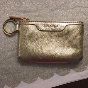 Lilly Pulitzer key ID gold leather card case